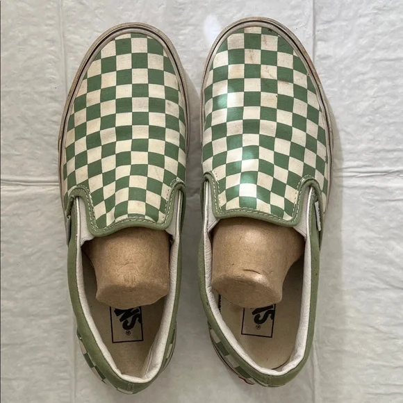 Vans Green and White Checkered slip ons - Picture 8 of 8